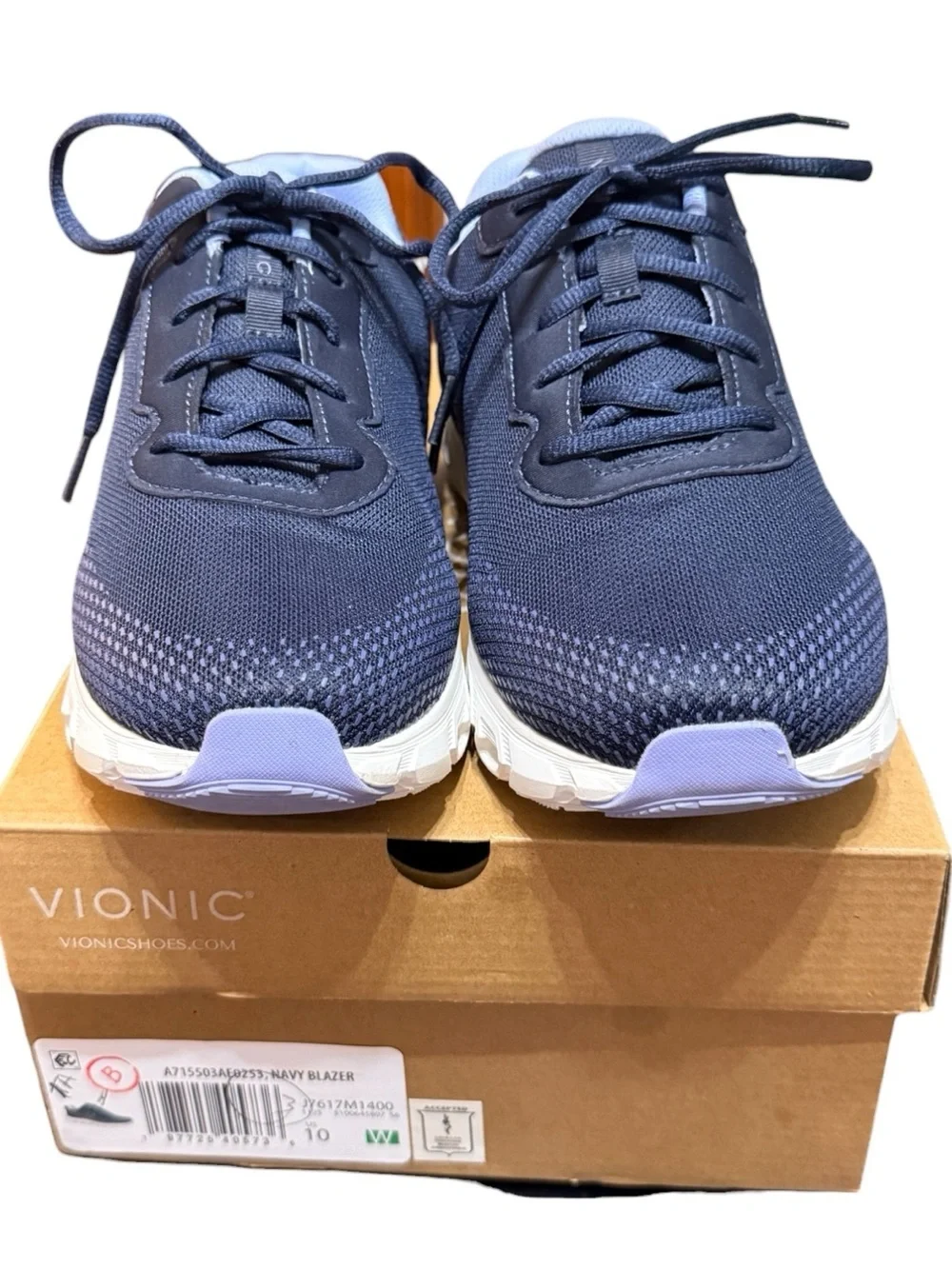 Vionic Walk Strider Knit Sneakers Men’s Size 10 Wide Navy Blazer NIB